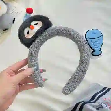 希铃 创意设计款 企鹅小鱼 毛绒发箍 女款