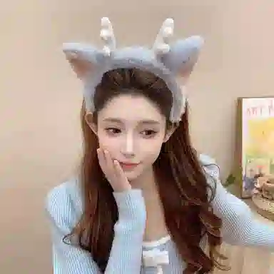 希铃 可爱鹿角 毛绒 发箍 女款
