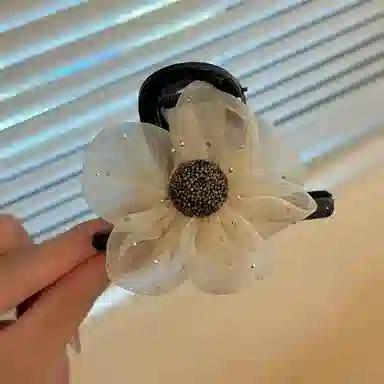 希铃 精致花朵设计 网纱 发夹 女款