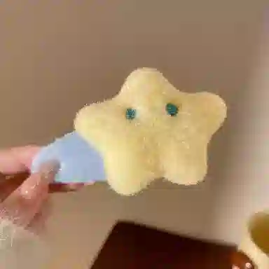 希铃 可爱毛绒甜美星星月亮 聚酯纤维 发夹 女款