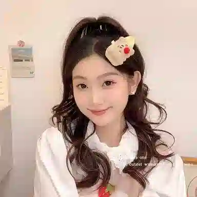 希铃 可爱曲奇饼甜美趣味 布艺 发夹 女款