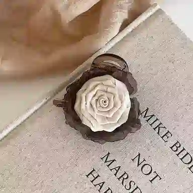 希铃 玫瑰花朵 高级感精致 优雅半扎抓夹 女款