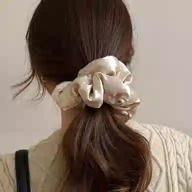 希铃 枕头睡眠缎面高级感 雪纺 发圈 女款