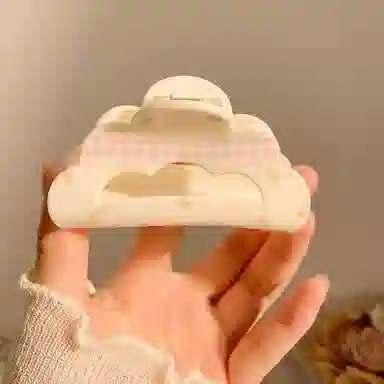 希铃 奶油系列碎花格纹蝴蝶结#好运 亚克力 发夹 女款