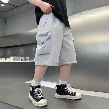 雅鹿 百搭纯色拼接五分短裤 儿童款