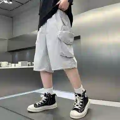 雅鹿 百搭纯色拼接五分短裤 儿童款