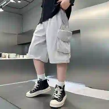 雅鹿 百搭纯色拼接五分短裤 儿童款