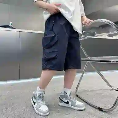 雅鹿 百搭纯色拼接五分短裤 儿童款