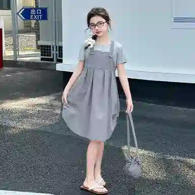 儿童款 雅鹿裙装套装 简约时尚透气短袖