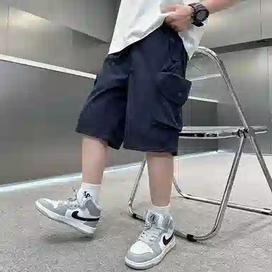 雅鹿 百搭纯色拼接五分短裤 儿童款