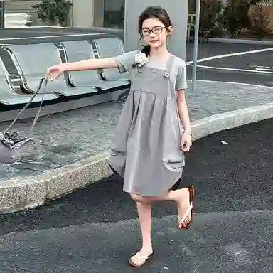 儿童款 雅鹿裙装套装 简约时尚透气短袖