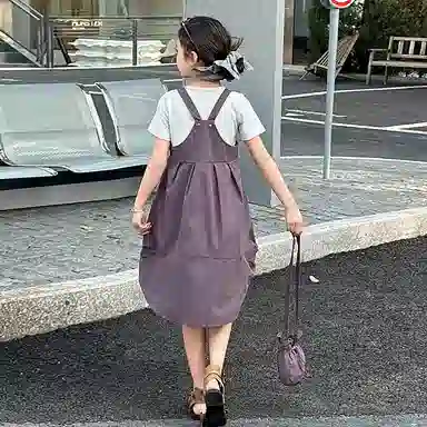 儿童款 雅鹿裙装套装 简约时尚透气短袖