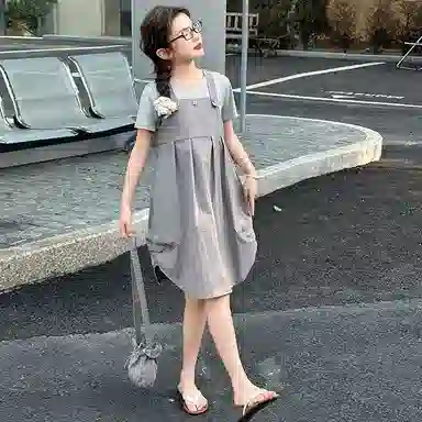 儿童款 雅鹿裙装套装 简约时尚透气短袖