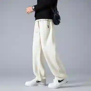 赛瀚 纯色百搭时尚舒适直筒休闲裤男纯棉阔腿裤秋季亲肤男装长裤宽松运动卫裤显瘦显高青少年高街潮流通勤外穿男裤 男女同款