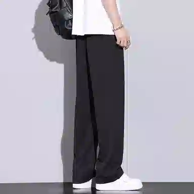赛瀚 基础款纯色简约休闲裤男款春秋百搭舒适亲肤显瘦显高男装宽松垂感阔腿长裤高级感青少年学院风高街潮流通勤外穿男裤 男女同款