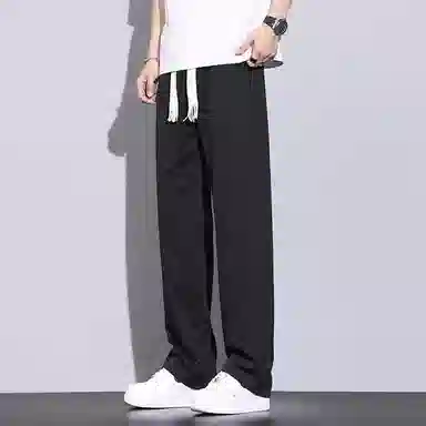 赛瀚 基础款纯色简约休闲裤男款春秋百搭舒适亲肤显瘦显高男装宽松垂感阔腿长裤高级感青少年学院风高街潮流通勤外穿男裤 男女同款