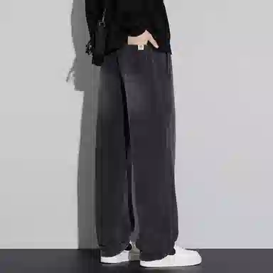 赛瀚 美式宽松拼接休闲牛仔裤男款复古春秋厚款百搭舒适亲肤男装直筒长裤显瘦显高青少年高街潮流通勤外穿男裤 男女同款