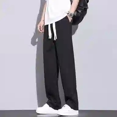 赛瀚 基础款纯色简约休闲裤男款春秋百搭舒适亲肤显瘦显高男装宽松垂感阔腿长裤高级感青少年学院风高街潮流通勤外穿男裤 男女同款