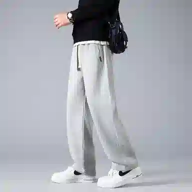 赛瀚 纯色百搭时尚舒适直筒休闲裤男纯棉阔腿裤秋季亲肤男装长裤宽松运动卫裤显瘦显高青少年高街潮流通勤外穿男裤 男女同款