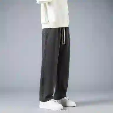 赛瀚 纯色百搭时尚舒适直筒休闲裤男纯棉阔腿裤秋季亲肤男装长裤宽松运动卫裤显瘦显高青少年高街潮流通勤外穿男裤 男女同款