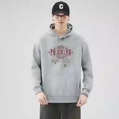 赛瀚 潮牌高街连帽卫衣男款美式休闲简约印花设计春秋厚款百搭舒适亲肤慵懒风男装宽松上衣长袖显瘦显高少年感外穿外搭衣服 男女同款
