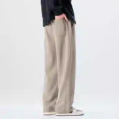 赛瀚 潮牌阔腿休闲裤男款美式潮流春秋厚款百搭舒适亲肤男装松紧腰抽绳长裤宽松显瘦显高青少年高街通勤外穿直筒裤 男女同款