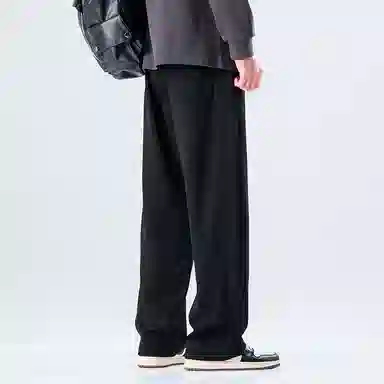 赛瀚 潮牌阔腿休闲裤男款美式潮流春秋厚款百搭舒适亲肤男装松紧腰抽绳长裤宽松显瘦显高青少年高街通勤外穿直筒裤 男女同款
