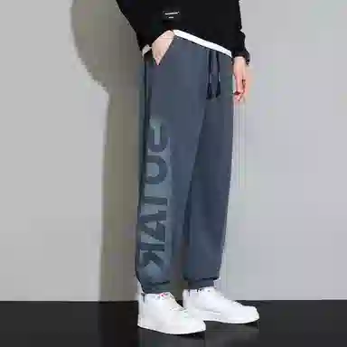 赛瀚 复古美式渐变印花图案束脚休闲裤男款春秋厚款百搭舒适亲肤男装宽松长裤显瘦显高青少年高街潮流通勤外穿男裤 男女同款