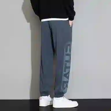 赛瀚 复古美式渐变印花图案束脚休闲裤男款春秋厚款百搭舒适亲肤男装宽松长裤显瘦显高青少年高街潮流通勤外穿男裤 男女同款