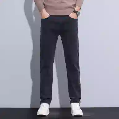 赛瀚 高级感轻商务弹力直筒牛仔休闲裤男款复古厚款百搭春秋舒适亲肤男装长裤显瘦显高青少年高街潮流通勤外穿男裤 男女同款