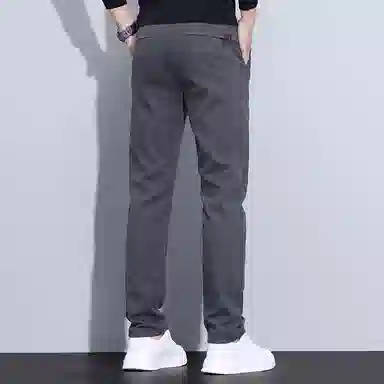 赛瀚 纯色舒适弹力修身休闲裤垂感直筒裤复古秋季厚款百搭亲肤男装长裤宽松显瘦显高青少年高街潮流通勤外穿男士裤子 男女同款