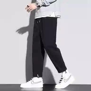 赛瀚 纯棉直筒休闲裤男士复古潮牌春秋厚款百搭舒适亲肤男款痞帅长裤显瘦显高青少年高街潮流通勤外穿高级感男装锥形裤 男女同款