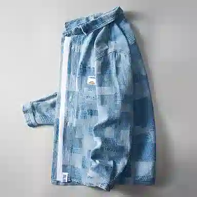 赛瀚 潮牌夹克牛仔外套男款美式休闲翻领衬衫秋季厚款百搭舒适亲肤男装宽松上衣显瘦显高少年感高街通勤高级感外穿衣服男 男女同款