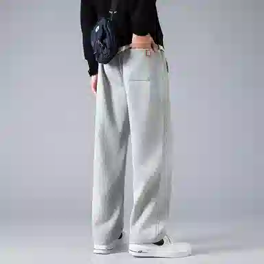 赛瀚 纯色百搭时尚舒适直筒休闲裤男纯棉阔腿裤秋季亲肤男装长裤宽松运动卫裤显瘦显高青少年高街潮流通勤外穿男裤 男女同款