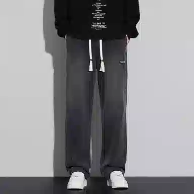 赛瀚 美式宽松拼接休闲牛仔裤男款复古春秋厚款百搭舒适亲肤男装直筒长裤显瘦显高青少年高街潮流通勤外穿男裤 男女同款