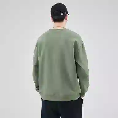 赛瀚  美式潮流街头纯色圆领卫衣外套男款春秋厚款百搭舒适亲肤男装宽松休闲上衣显瘦少年高街外穿通勤高级感男士内搭衣服 男女同款