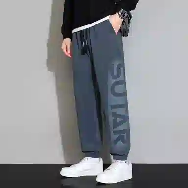 赛瀚 复古美式渐变印花图案束脚休闲裤男款春秋厚款百搭舒适亲肤男装宽松长裤显瘦显高青少年高街潮流通勤外穿男裤 男女同款