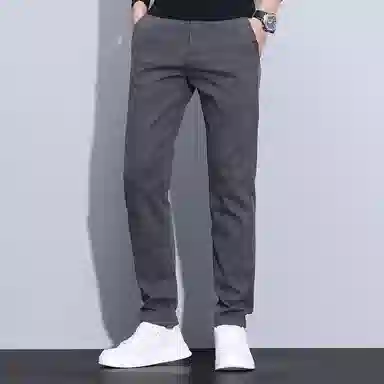 赛瀚 纯色舒适弹力修身休闲裤垂感直筒裤复古秋季厚款百搭亲肤男装长裤宽松显瘦显高青少年高街潮流通勤外穿男士裤子 男女同款