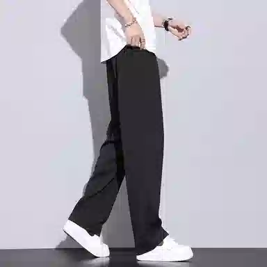 赛瀚 基础款纯色简约休闲裤男款春秋百搭舒适亲肤显瘦显高男装宽松垂感阔腿长裤高级感青少年学院风高街潮流通勤外穿男裤 男女同款