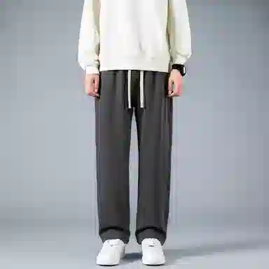 赛瀚 纯色百搭时尚舒适直筒休闲裤男纯棉阔腿裤秋季亲肤男装长裤宽松运动卫裤显瘦显高青少年高街潮流通勤外穿男裤 男女同款