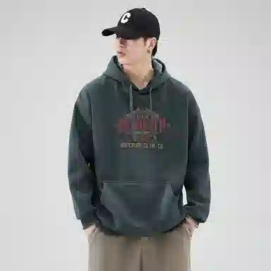 赛瀚 潮牌高街连帽卫衣男款美式休闲简约印花设计春秋厚款百搭舒适亲肤慵懒风男装宽松上衣长袖显瘦显高少年感外穿外搭衣服 男女同款