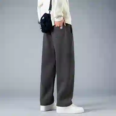 赛瀚 纯色百搭时尚舒适直筒休闲裤男纯棉阔腿裤秋季亲肤男装长裤宽松运动卫裤显瘦显高青少年高街潮流通勤外穿男裤 男女同款