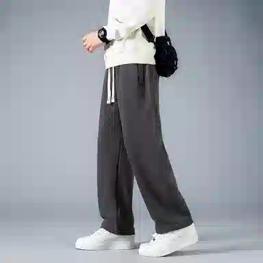 赛瀚 纯色百搭时尚舒适直筒休闲裤男纯棉阔腿裤秋季亲肤男装长裤宽松运动卫裤显瘦显高青少年高街潮流通勤外穿男裤 男女同款