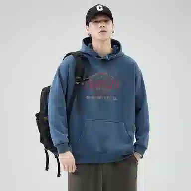 赛瀚 潮牌高街连帽卫衣男款美式休闲简约印花设计春秋厚款百搭舒适亲肤慵懒风男装宽松上衣长袖显瘦显高少年感外穿外搭衣服 男女同款