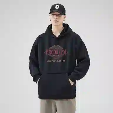 赛瀚 潮牌高街连帽卫衣男款美式休闲简约印花设计春秋厚款百搭舒适亲肤慵懒风男装宽松上衣长袖显瘦显高少年感外穿外搭衣服 男女同款