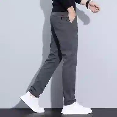 赛瀚 纯色舒适弹力修身休闲裤垂感直筒裤复古秋季厚款百搭亲肤男装长裤宽松显瘦显高青少年高街潮流通勤外穿男士裤子 男女同款