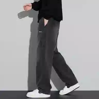 赛瀚 美式宽松拼接休闲牛仔裤男款复古春秋厚款百搭舒适亲肤男装直筒长裤显瘦显高青少年高街潮流通勤外穿男裤 男女同款