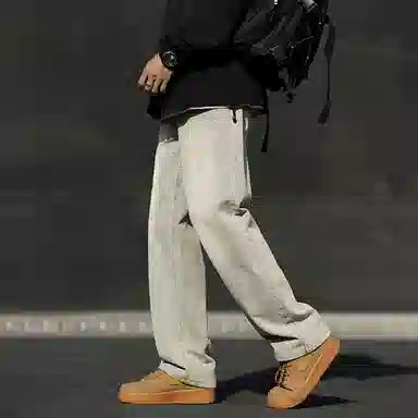 赛瀚 美式高街复古水洗宽松牛仔裤男款春秋厚款百搭舒适亲肤显瘦显高青少年男装休闲长裤潮流通勤外穿男裤 男女同款