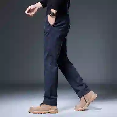 赛瀚 潮牌商务弹力修身休闲裤男复古秋季厚款百搭潮流舒适亲肤男装直筒长裤显瘦显高青少年高街外穿通勤男裤 男女同款