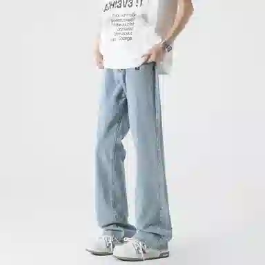 帝狼牛 美式复古高街风莱赛尔微喇弯刀裤 显高显瘦垂感强适合日常通勤牛仔裤 男女同款